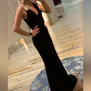 BHLDN Tatum V-Neck Crepe Gown